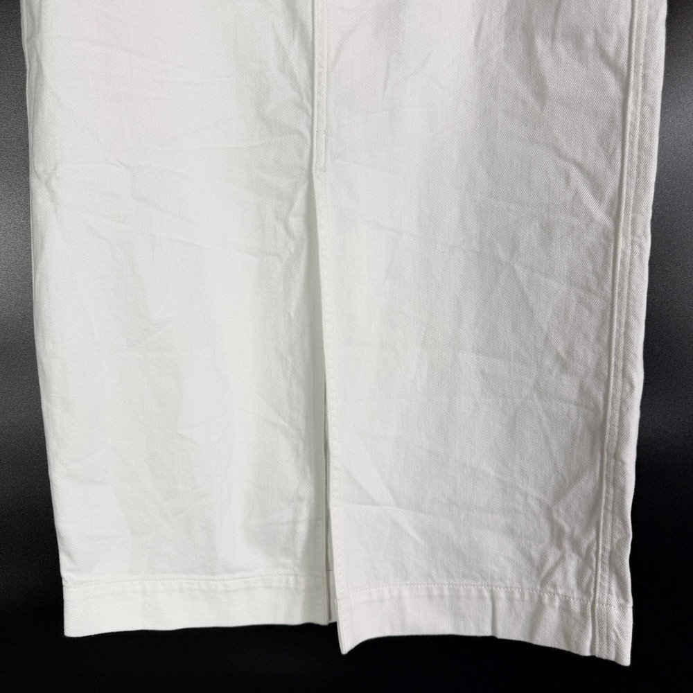 Theory Trouser Skirt Optic White Drape Denim Midi Womens Sz 26 - Picture 4 of 9